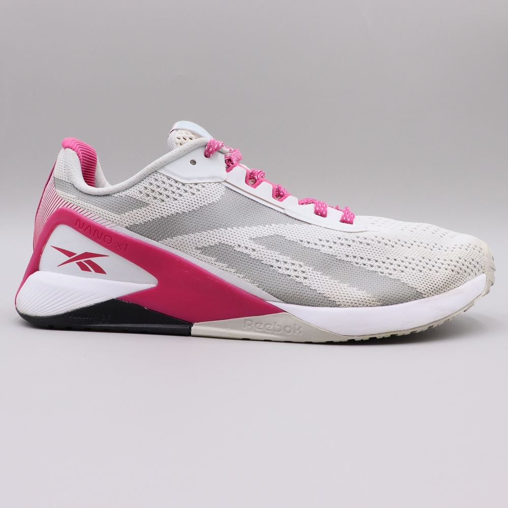 Reebok Nano X1 Cross Training Shoes White Grey Pursuit Pink FZ5686 Size 10.5 US